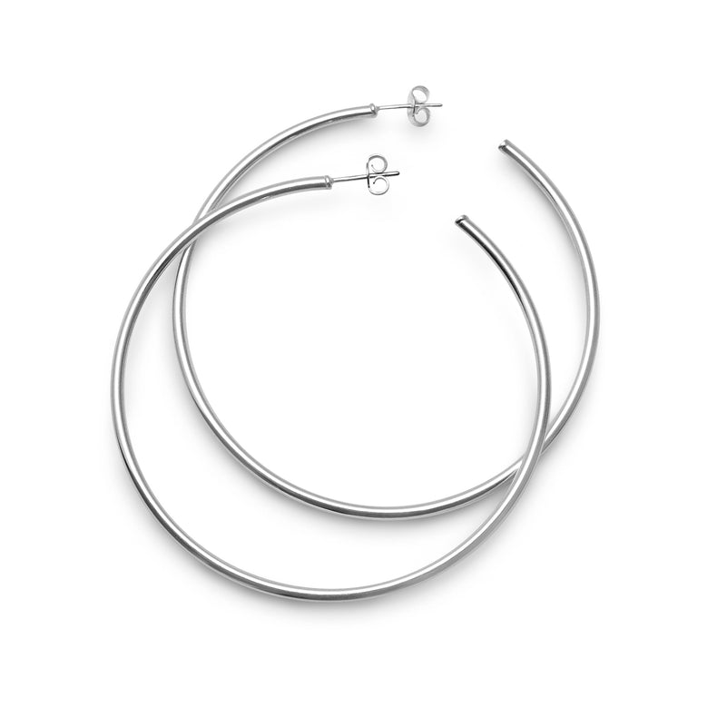 Örhängen med stora ringar i silver