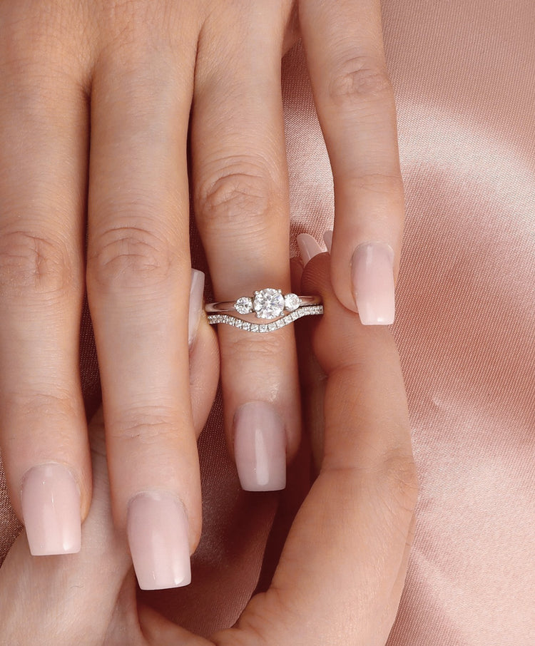 Line Alliansring Diamantring | 18k. Vitguld