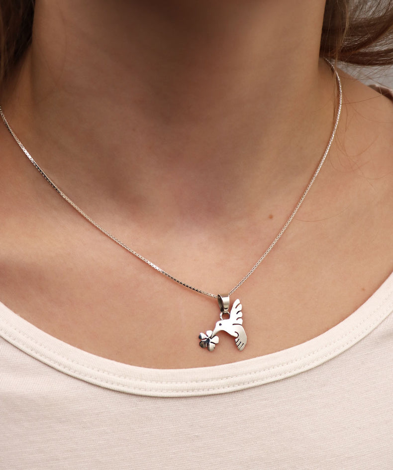 REA | Barnsmycke Bird and Flower Berlock, silver