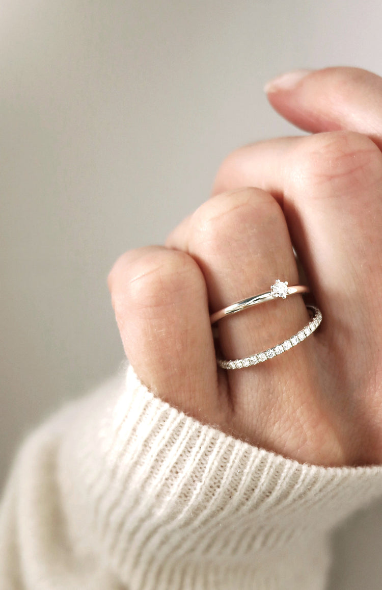 Julie 0,10 ct + Elise diamantring | Vigsel & förlovningsring Par