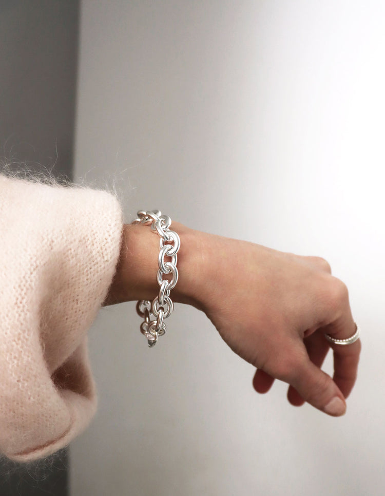 Chunky Chain Armband kedja 12 mm | 925 silver
