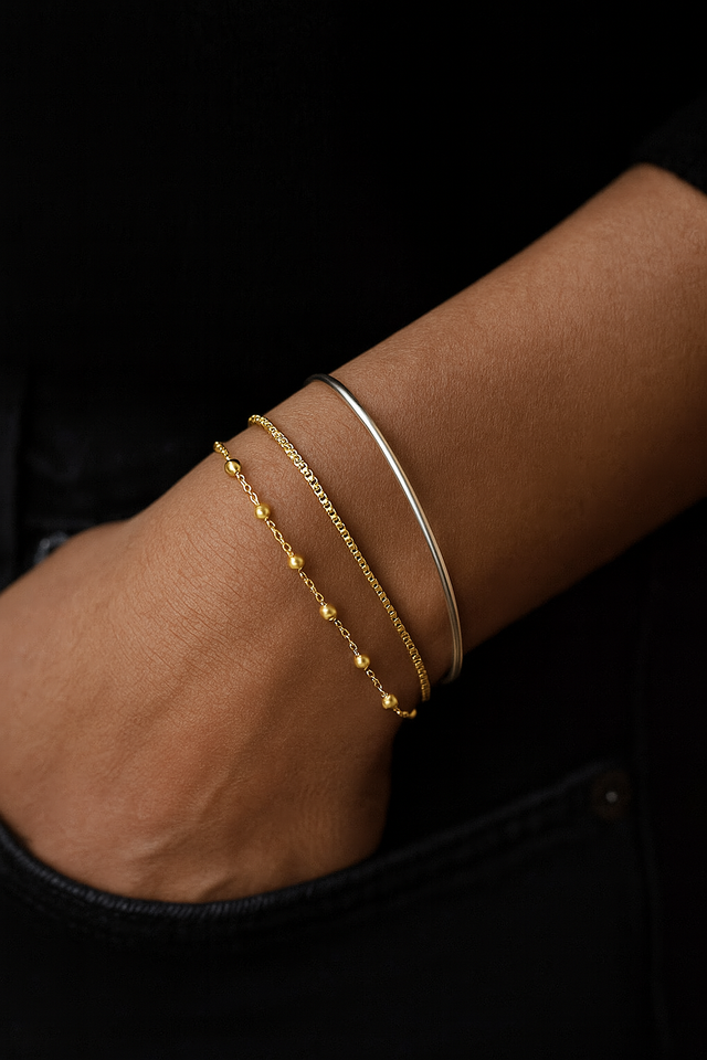 Kampanj! Dagg kedja armband, guldpläterat