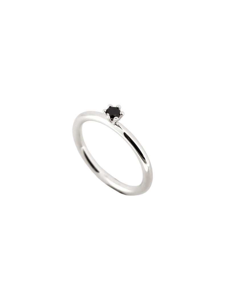 Julie Trau- / Verlobungsring, Diamantring mit schwarzem Diamanten 0,10 ct