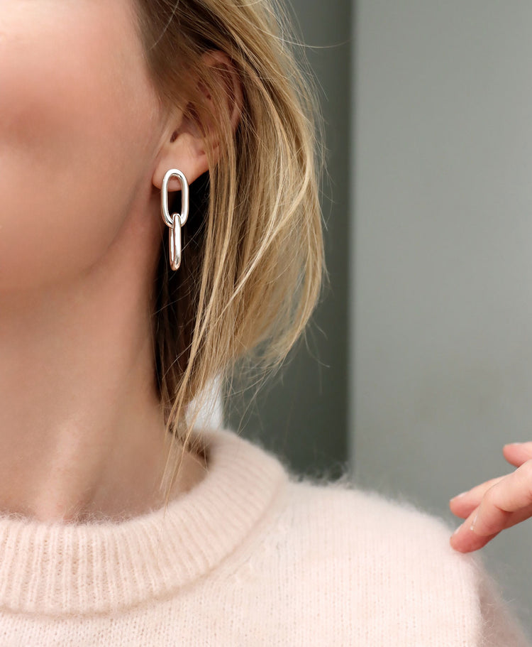 Chunky Paperclip Links, Ohrringe | 925er Silber