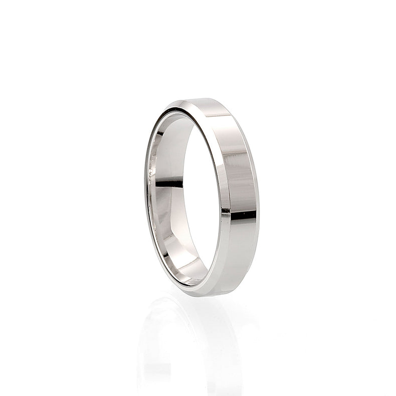 Vigsel/Förlovningsring Herr Silverring, 5 mm, Fasad kant | 925 silver