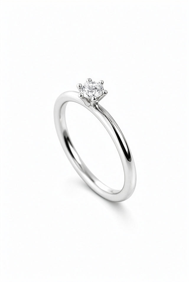 diamantring i silver med 0,25 ct diamant - vigsel / förlovningsring.