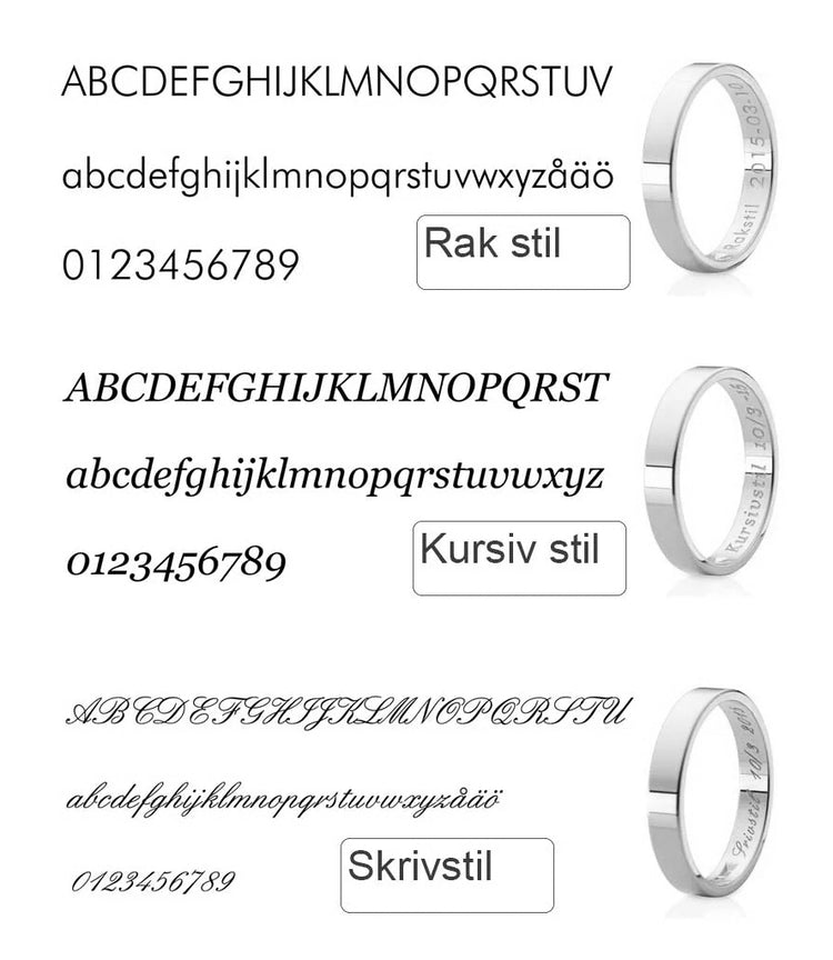 Mila Combo Dünner Silberring, Gravur optional