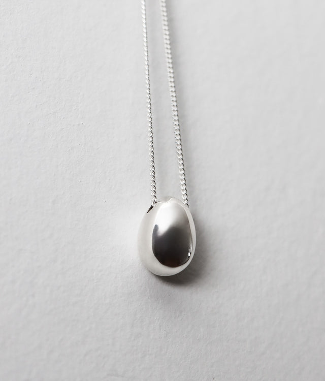 Silver Egg Pendant Small Necklace | 925 silver