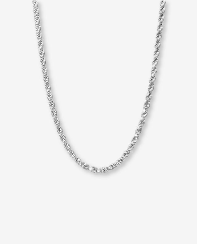 Halsband med silverkedja till herr med vridna silvertrådar.