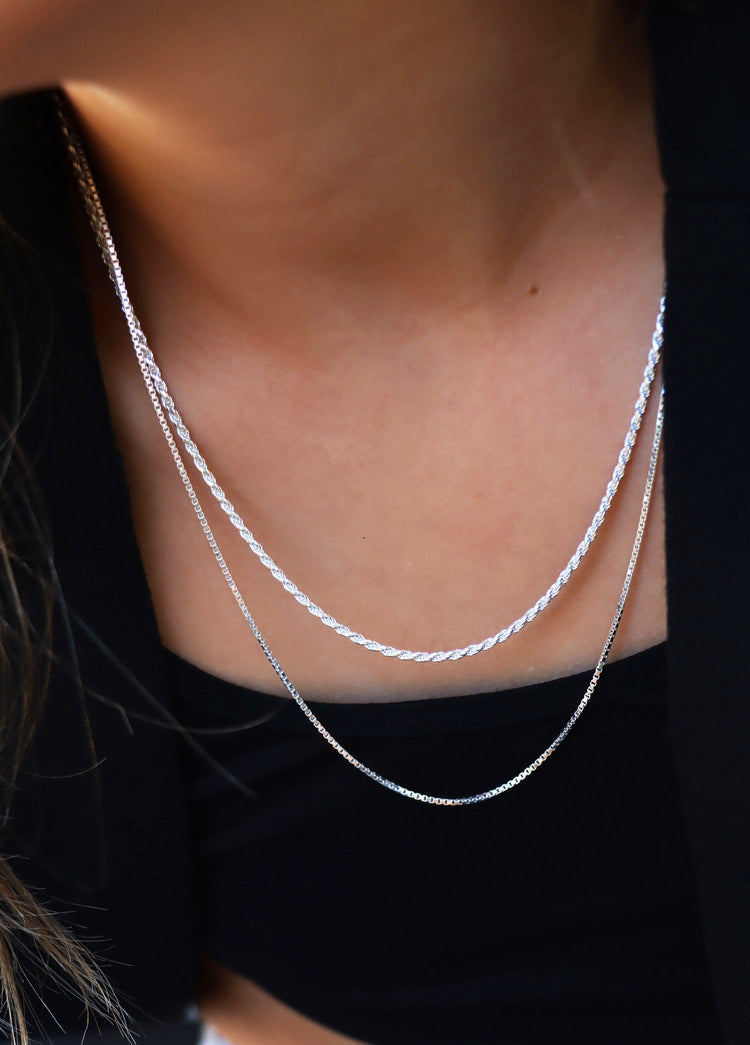 Silberkette, Cordell / Seilkette, 45 cm