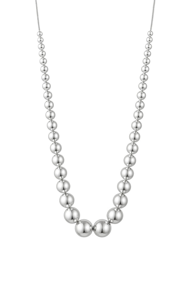Halsband med stora silverkulor i äkta silver.