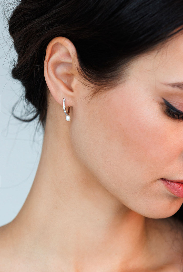 Kampanj! Sparkling Stone & Pearl Hoops