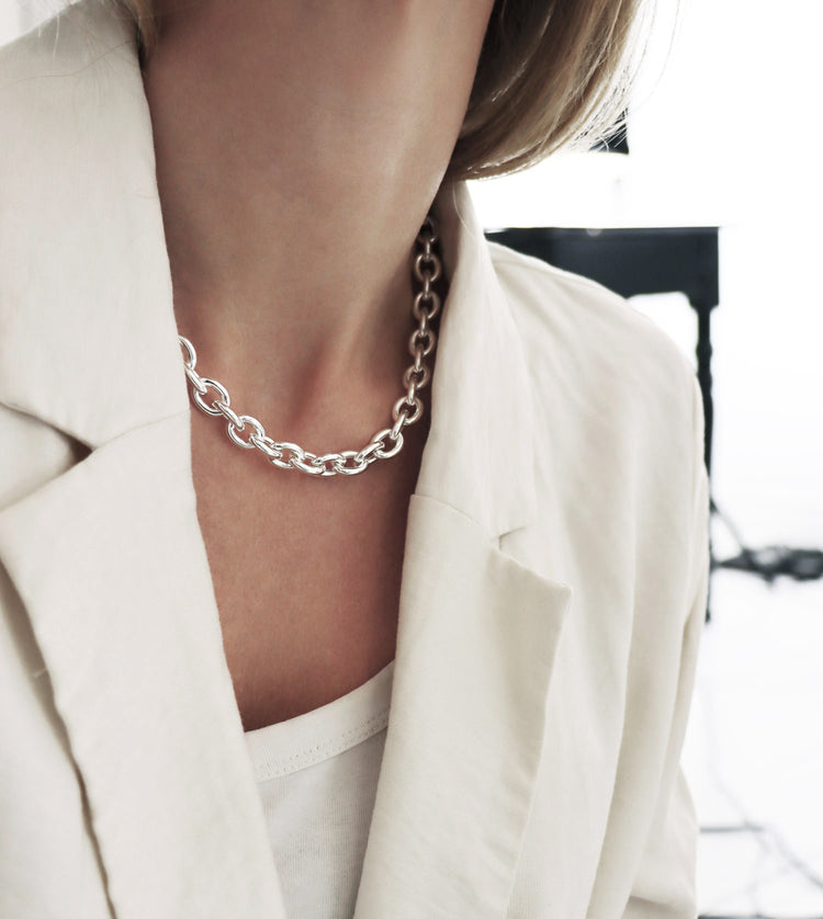 Chunky Chain Necklace 10 mm | 925 silver