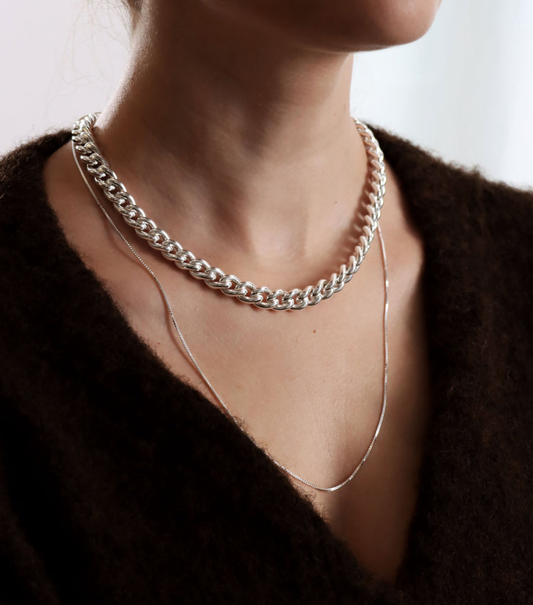 Chunky Curb Chain Halskette | 925 Silber