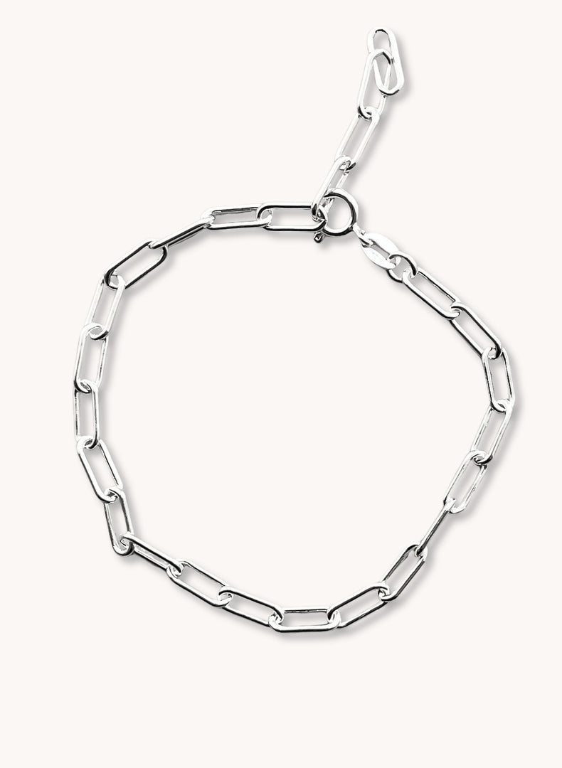 Paperclip Kedja Armband, 4 mm | 925 silver