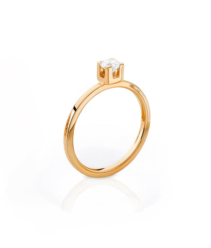 Diamantring i 18k. guld med diamant