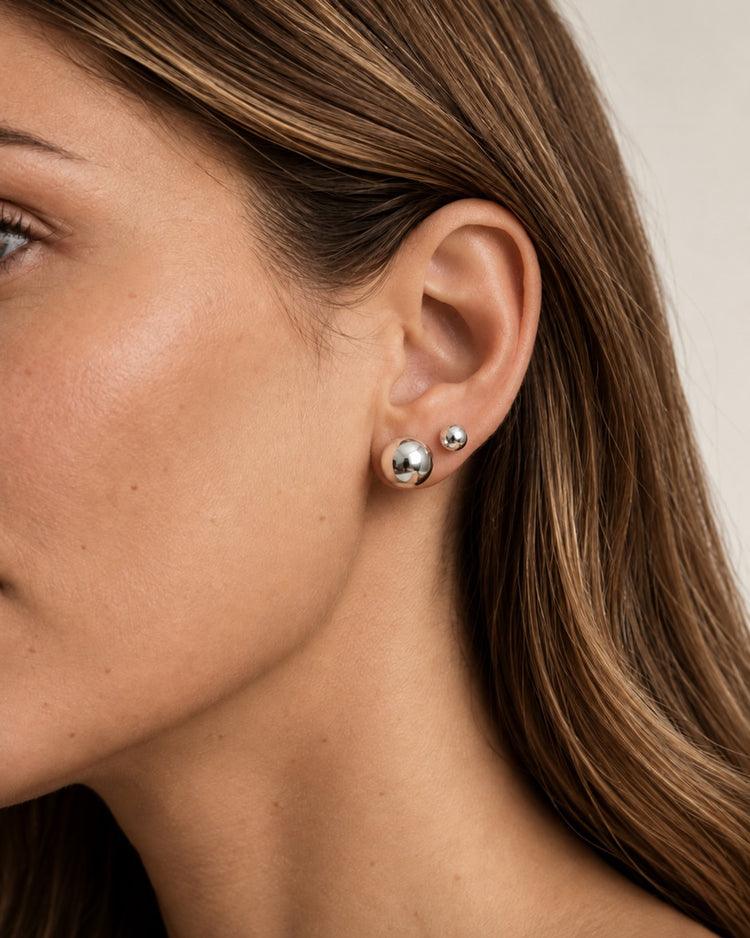 Happy Bead Örhängen 10 mm | Örhängen med kulor | 925 silver
