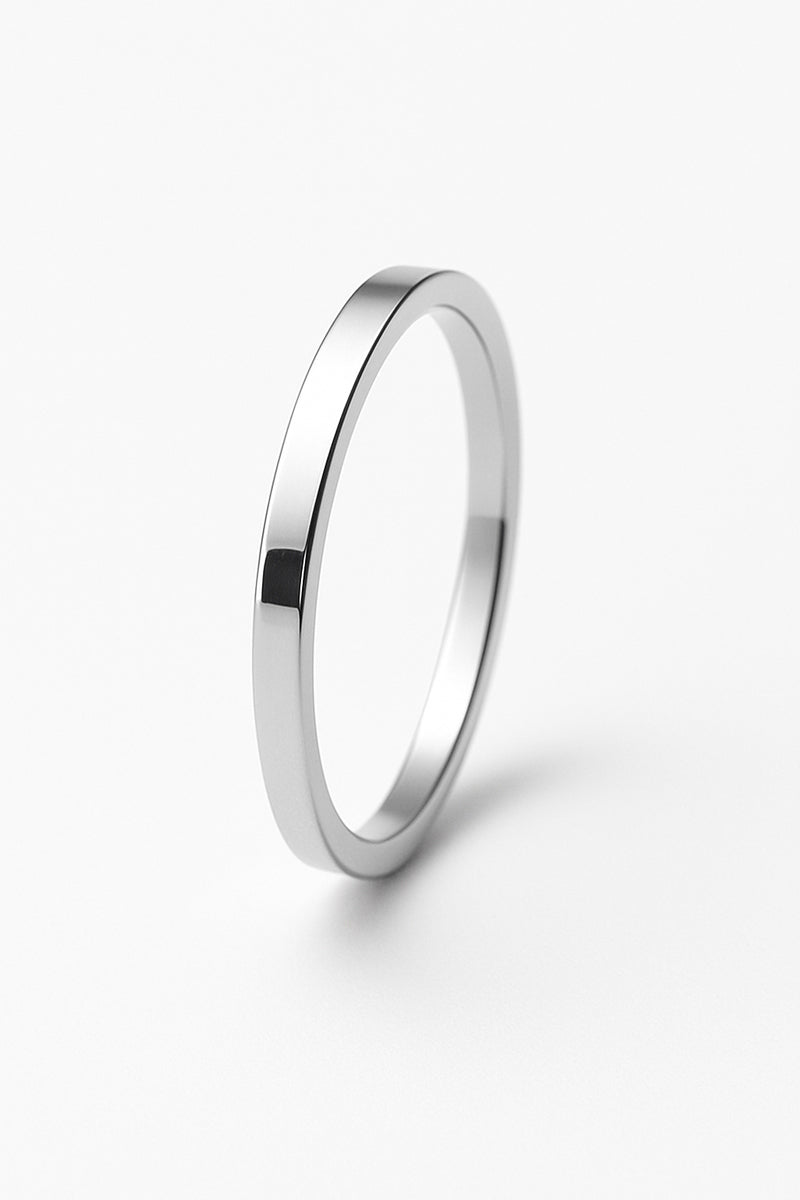Mila Combo Thin Silberring, Gerades Profil | 925 Silber