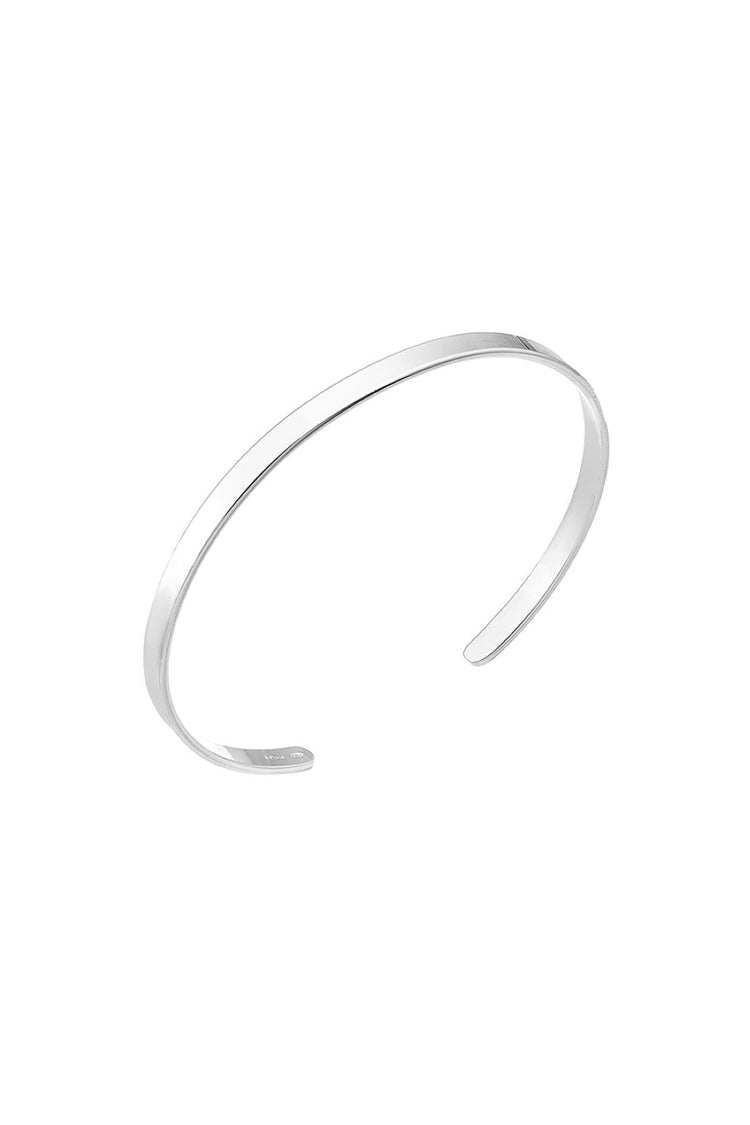 4 mm smalt cuff armband i silver till herr.