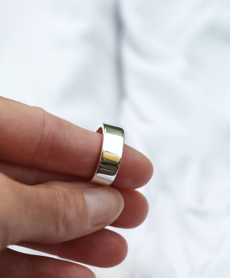 Ehering/Verlobungsring für Männer, Silberring 7 mm