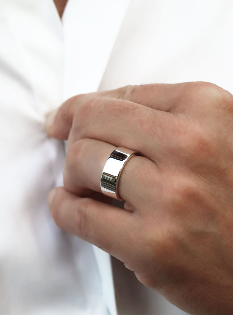 Sienna + Plain silver ring 7 mm | Wedding / Engagement rings for couples