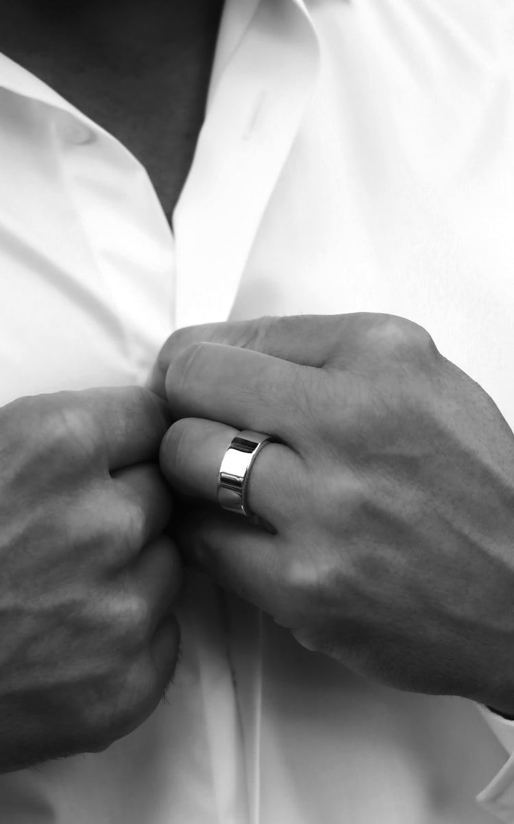 Ehering/Verlobungsring für Männer, Silberring 7 mm