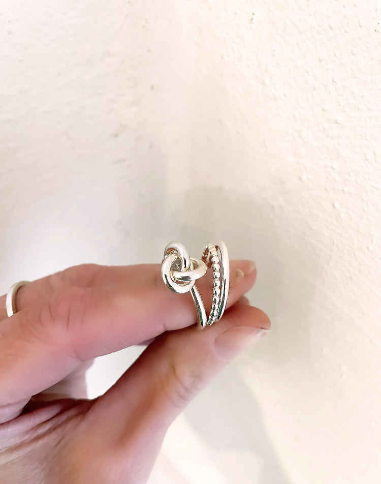 3 in One Medium Knot silverring