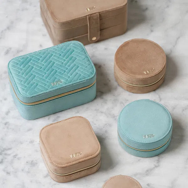 Smyckeskrin, Beige Sammet