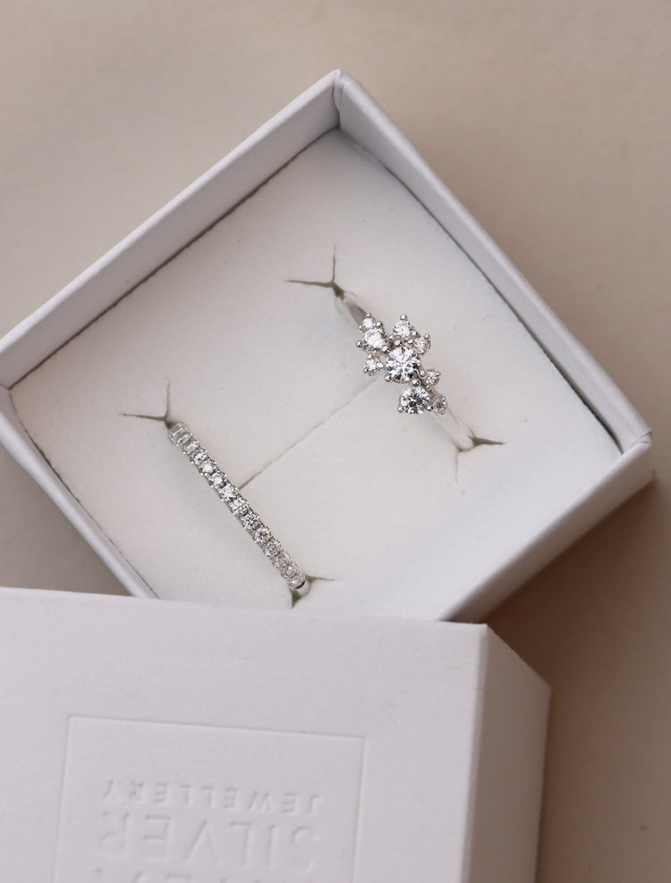 Celine + Elise Diamantringar | Vigselring & förlovningsring Par