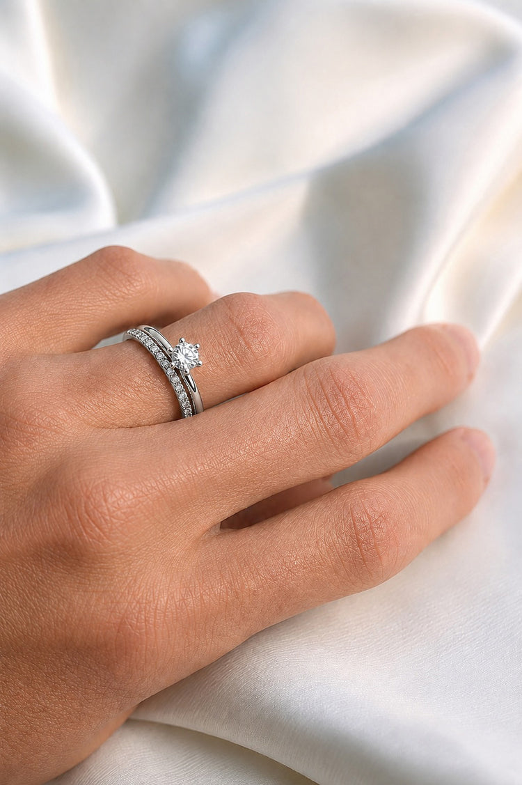 Julie diamantring, Vigsel / Förlovningsring | 18k. Vitguld