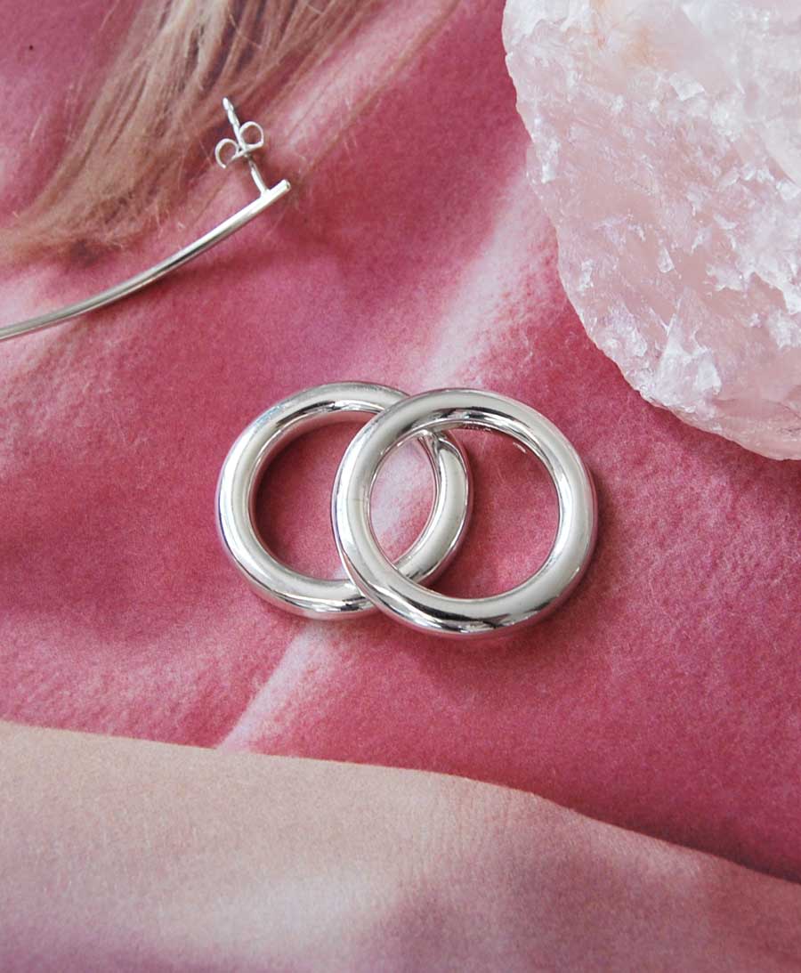 TvÄ massiva silverringar 4x4 mm med blank slÀt yta, 925 silver