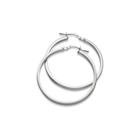 Plain Hoops, Rak profil, 32 mm | 925 silver