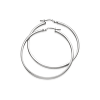Plain Hoops Rak profil, 42 mm | 925 silver