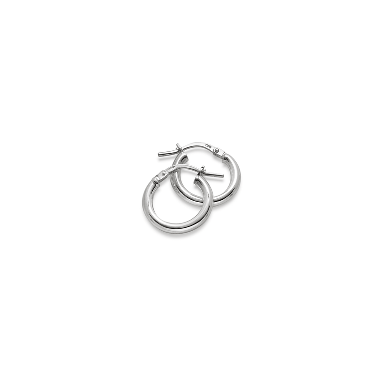 Small Plain Hoop örhängen 1 cm, silver