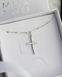 Silverkors Kristall Halsband | 925 silver