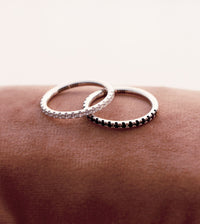 ELISE Black Diamond Eternity ring, silver