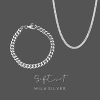 Gåvoset | Herrsmycken armband + halsband Pansarkedja
