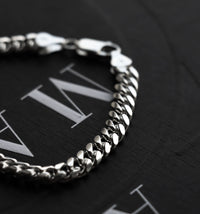 Mila Man Cuban, Armband Herr kedja silver, 7 mm
