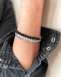 Gåvoset | Herrsmycken Armband Pansarkedja + Onyx armband