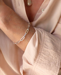 Paperclip Kedja Rund, armband silver