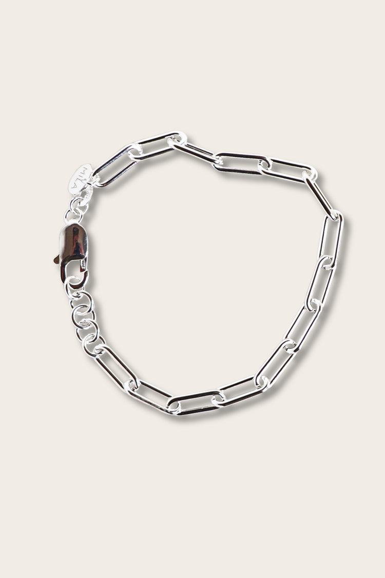 Paperclip Kedja Rund, armband silver