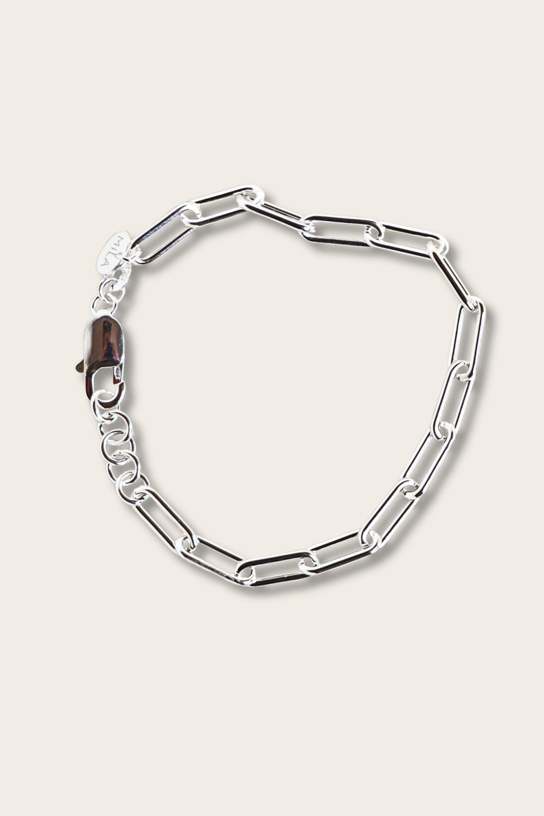 Paperclip Kedja Rund, armband silver