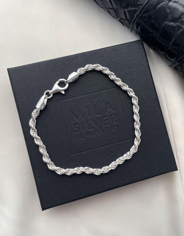 Armband till herr i silver med cordell kedja. 
