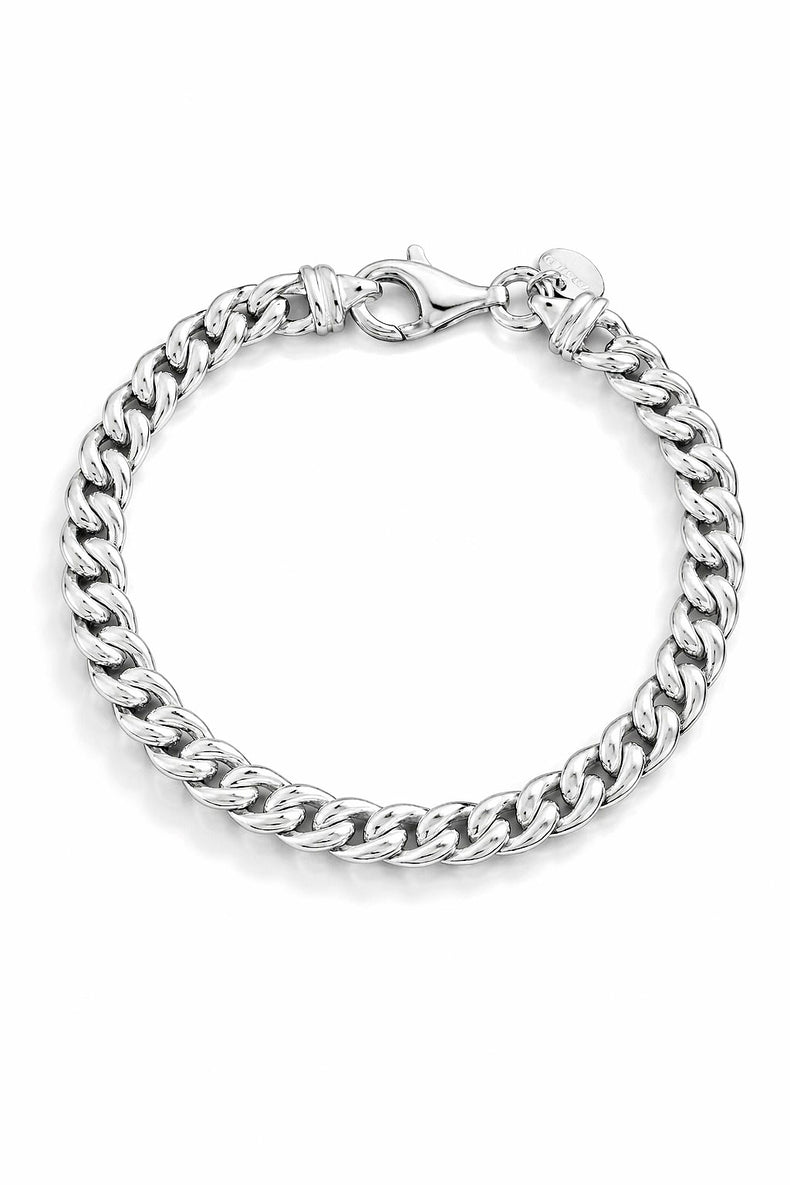 Chunky Curb Chain Armband, 7 mm | 925 Silber
