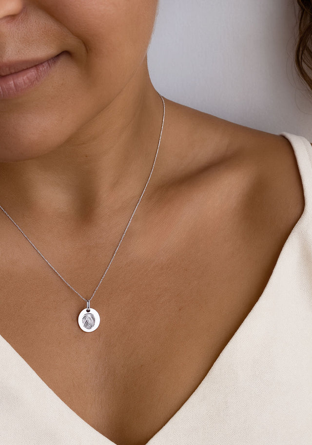 Berlock eget fingeravtryck, rund | 925 silver