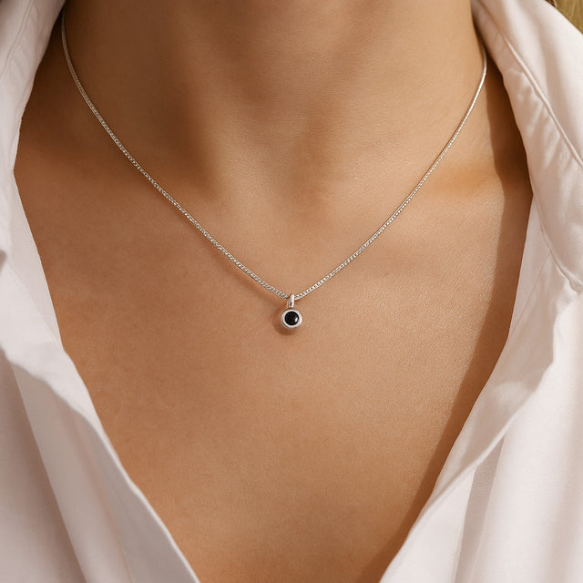 Minou-Diamant-Halskette, schwarzer Diamant 0,10 ct