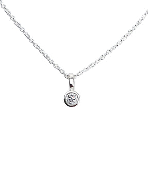 Diamanthalsband med 0,10 ct diamant i bezel fattning. 