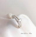 Set med diamantringar i silver. Alliansring + solitärring med oval diamant 0,25 ct.  