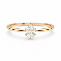 June Diamantring Oval diamant, Vigsel / Förlovningsring | 18k. guld