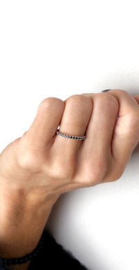 Set Julie/Elise Wedding & Engagement ring, Black diamonds